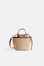 Waffle Basket Mini Bag - Beige