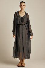 Aphrodite Μακρύ Πουκάμισο - Γκρι