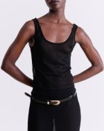 Black Knit Tank Top - Image 2