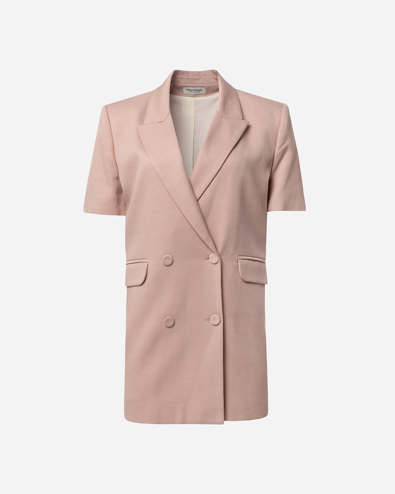 vk ghost-013 Blush Short-Sleeve Tailored Blazer - Image 1