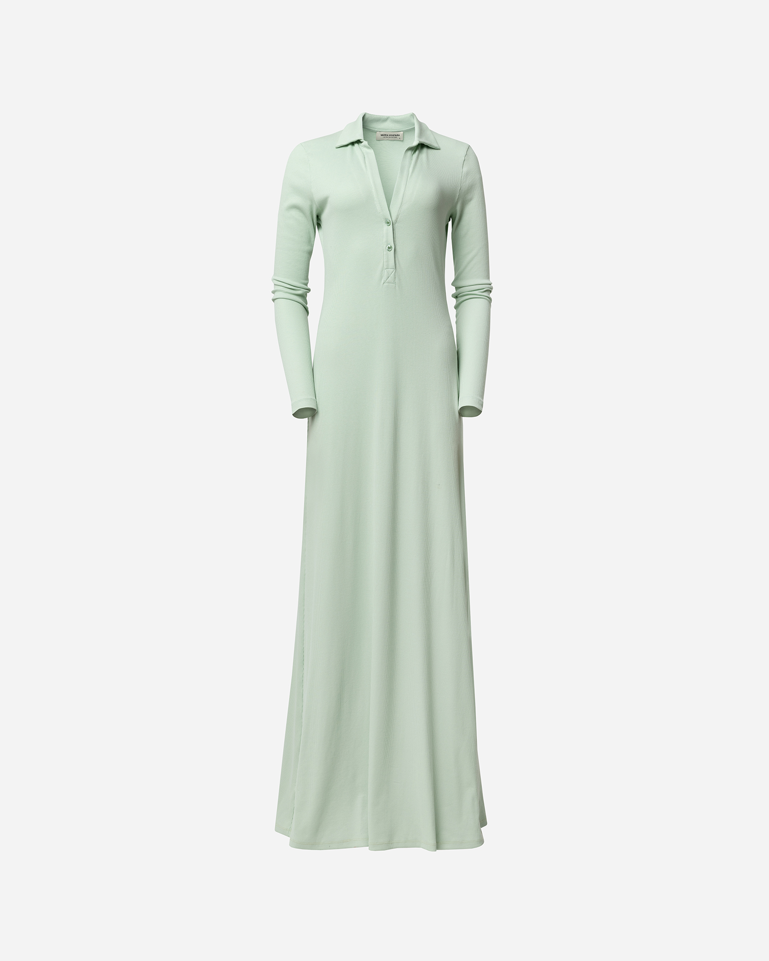 vk ghost-043 V-Neck Rib Maxi Dress - Image 1