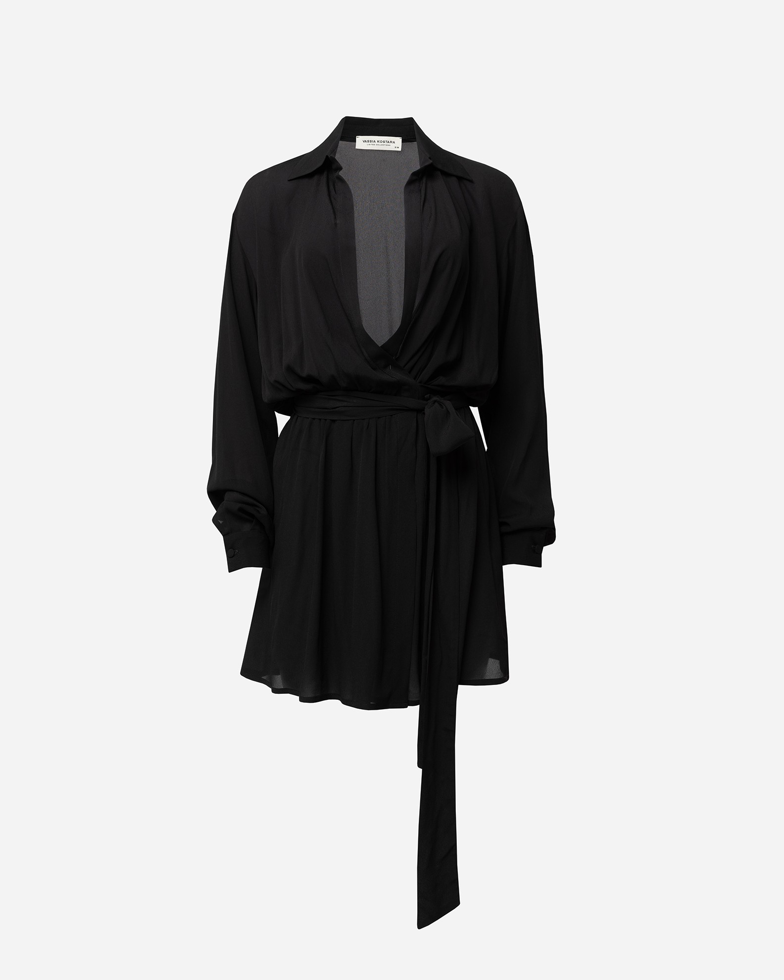 vk ghost-202 Black Wrap Mini Dress - Image 1