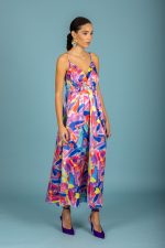 Tommaso Satin V-Neck Φόρεμα - Multicolor