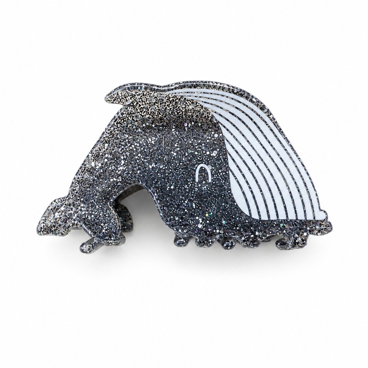 9f8097a4-553a-486a-befc-4e37bca8ed5c Black Glitter Whale Hair Claw - Image 1