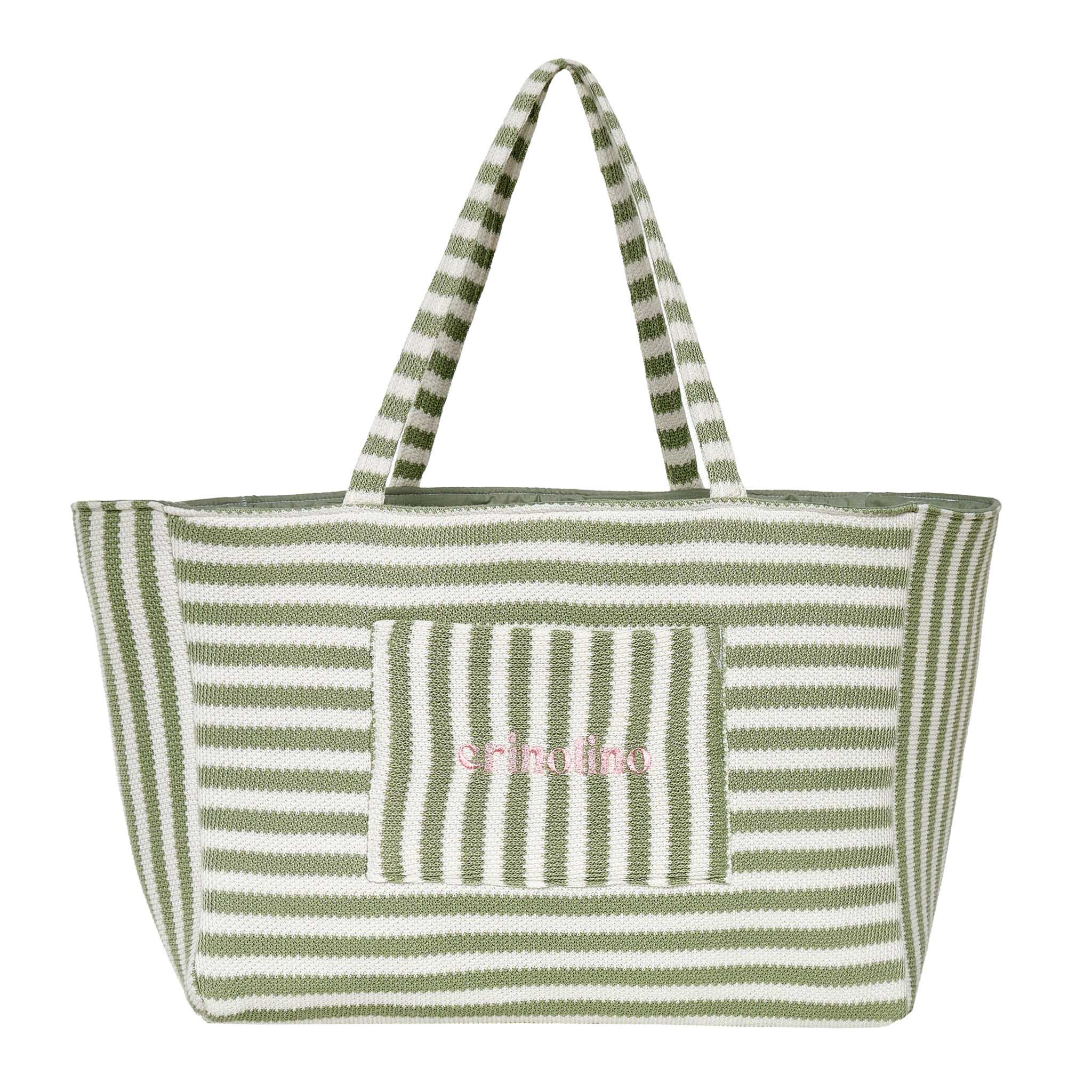 CRINOLINO.7.59512-scaled Mint Striped Weekend Bag - Image 1