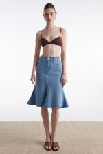 NR Silia Denim Skirt Blue