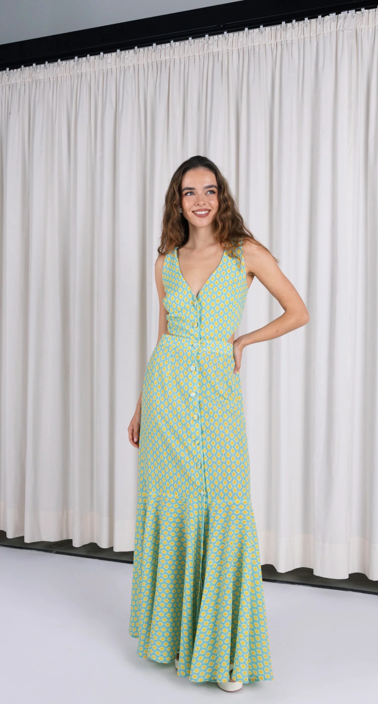 A1280249-B4DC-465B-AD96-1BBC2B24EE0B Calista Button Dress - Image 1