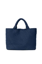 Handwoven Neoprene Medium Tote Τσάντα - Navy Blue