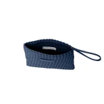 Handwoven Neoprene Pencil Τσάντα - Navy Blue - Image 2
