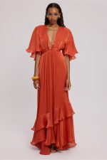 Burnt Orange Long Dress - Image 4