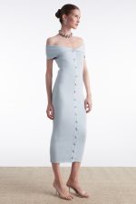 NR Fine Line Knitted Midi Dress - Image 3