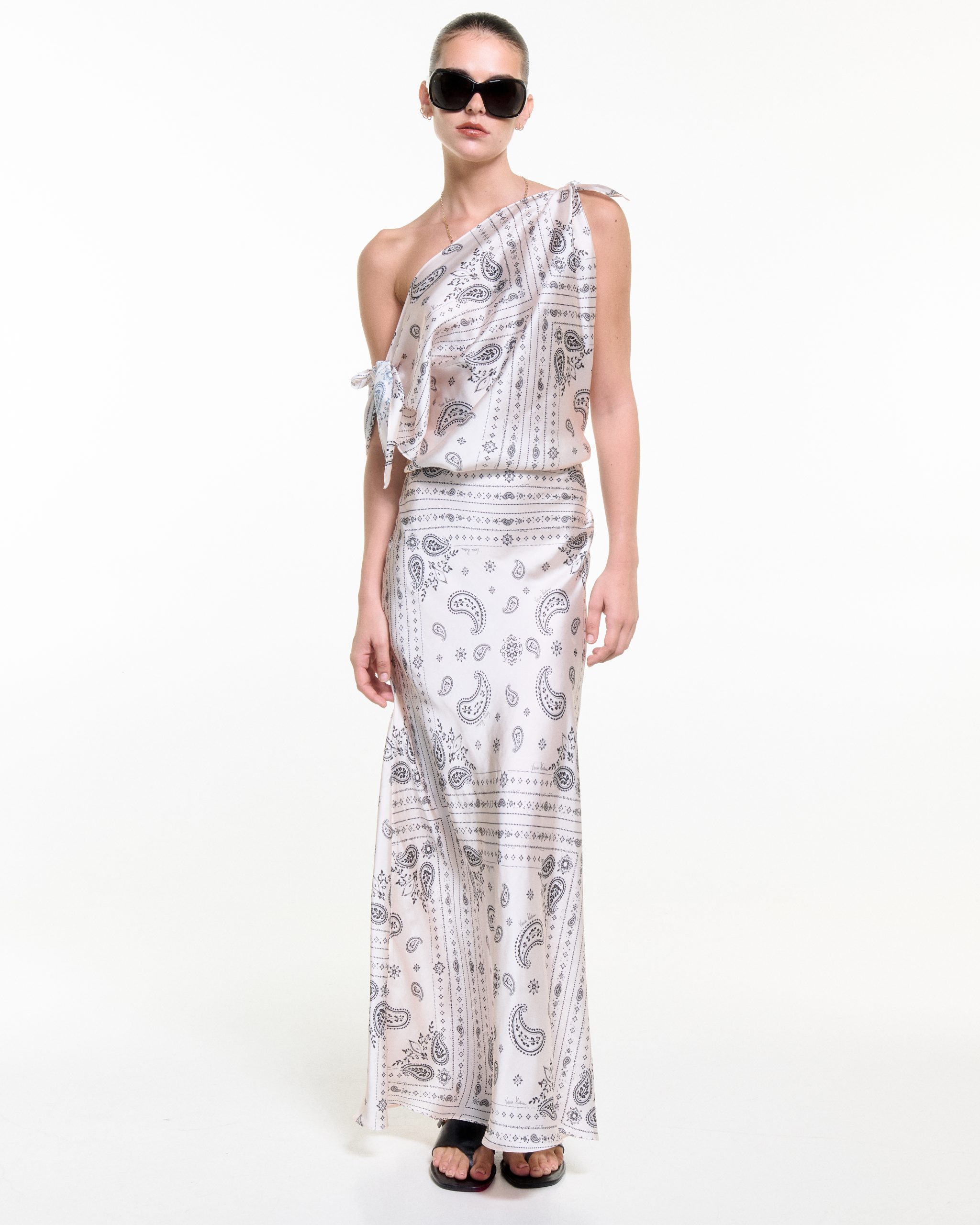 VASIA_KOSTARA_LOOKBOOK_SS263050 Off-White Bandana Maxi Dress - Image 1