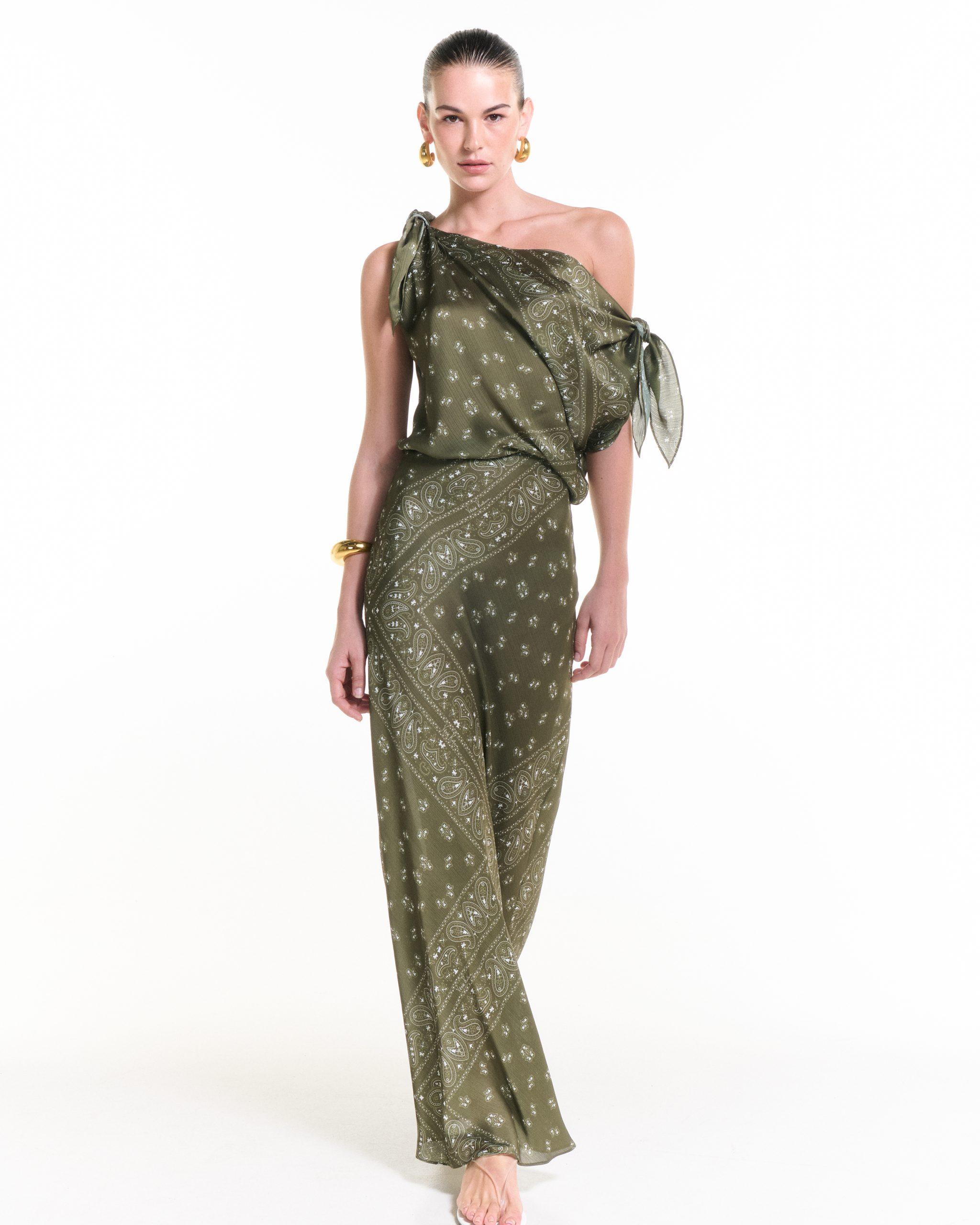 VASIA_KOSTARA_LOOKBOOK_SS265763 Olive Bandana Maxi Dress - Image 1