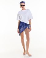 White T-Shirt With Blue Bandana