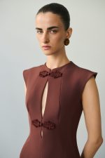 Monica Midi Φόρεμα - Cinnamon Brown - Image 3
