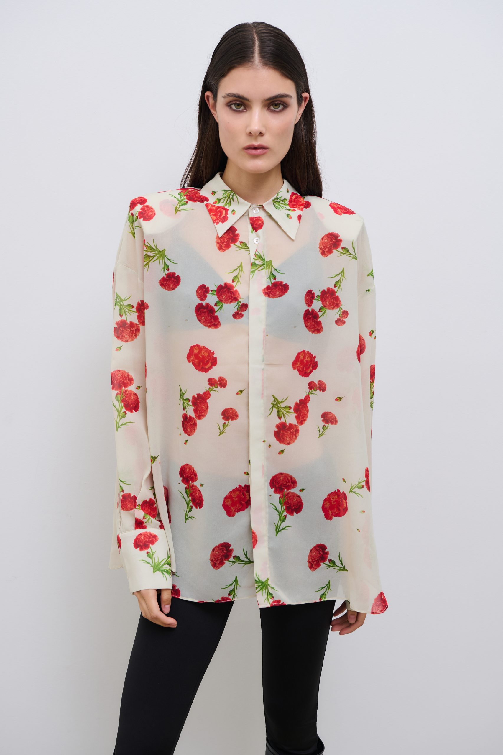 W7DKSH0038(CARNATION DREAM SHIRT) (2) Carnation Dream Shirt - Εκρού - Image 1