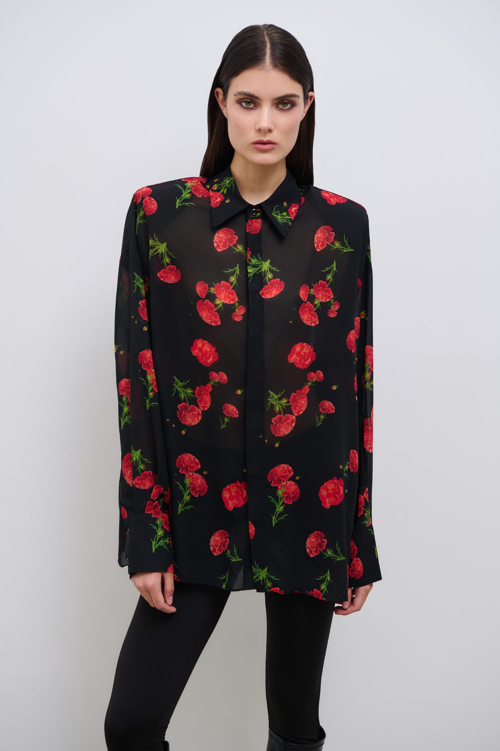 W7DKSH0038(CARNATION DREAM SHIRT) (6) Carnation Dream Shirt - Μαύρο - Image 1