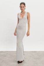 Magnetic Knitted Maxi Dress - Γκρι