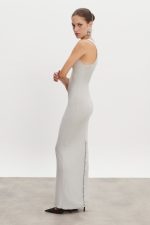 Magnetic Knitted Maxi Dress - Γκρι - Image 4