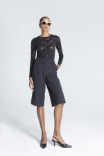 Liv Velour Lace Top - Black