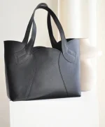 Tulip Bag - Black Leather - Image 2