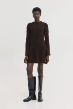 Aludra Knitted Dress - Brown - Image 2