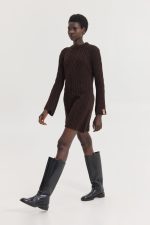 Aludra Knitted Dress - Brown - Image 8