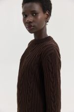 Aludra Knitted Dress - Brown - Image 6
