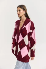 Whiskey Sour Cardigan - Bordeaux - Image 3