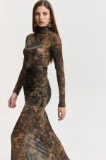 Mandarino Dress - Brown - Image 2