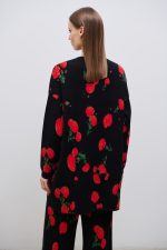 Carnation Knit Blouse - Black - Image 2
