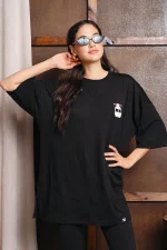 Apre Ski Oversized T-Shirt - Μαύρο
