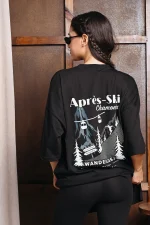 Apre Ski Oversized T-Shirt - Μαύρο - Image 2