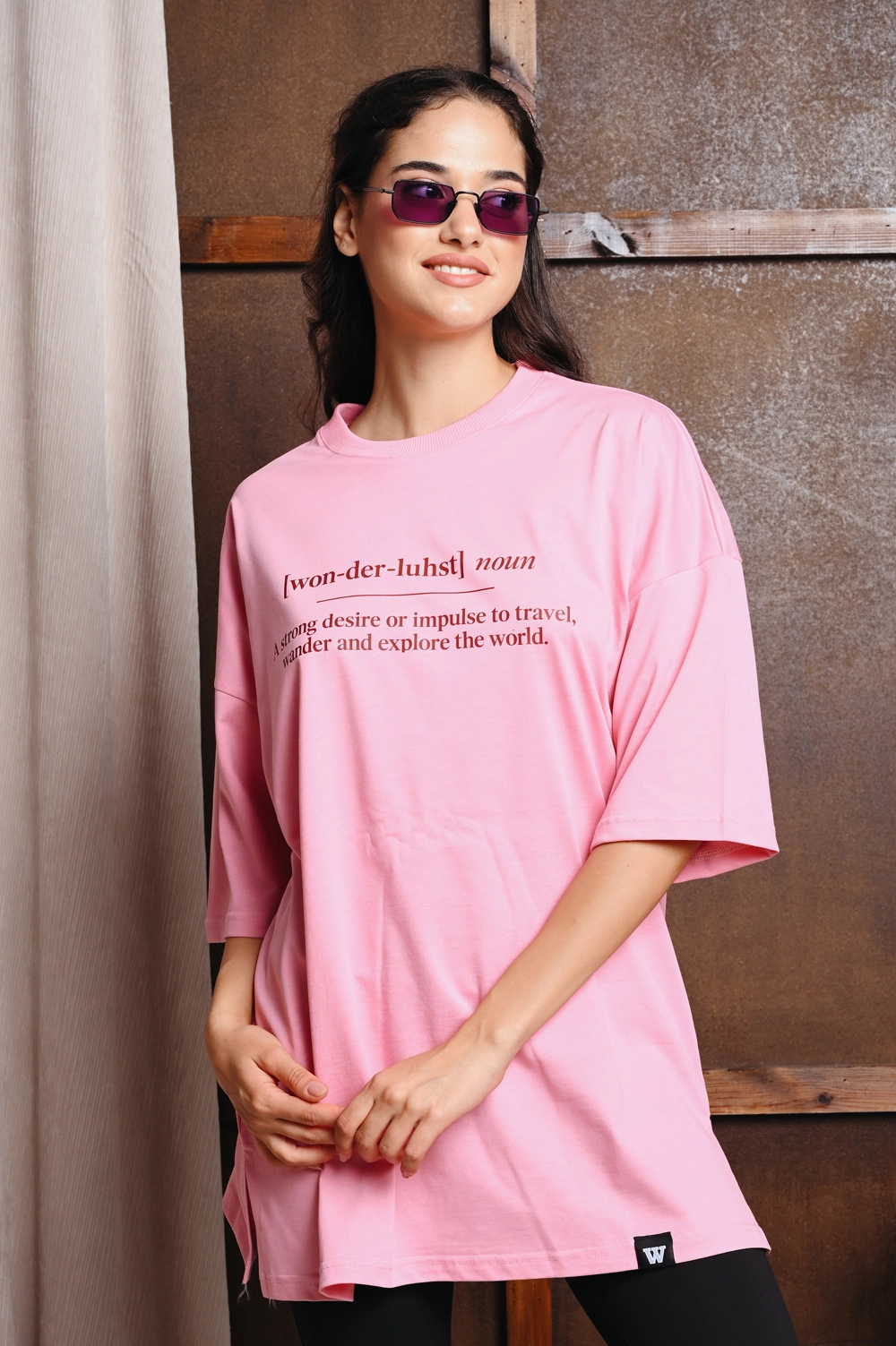 WNDR14269.jpg (1) Wanderlust Oversized T-Shirt - Ροζ - Image 1