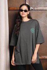 Stamp Oversized T-Shirt - Χακί