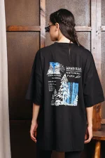 Travel Oversized T-Shirt - Μαύρο - Image 2