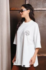 Stamp Oversized T-Shirt - Εκρού
