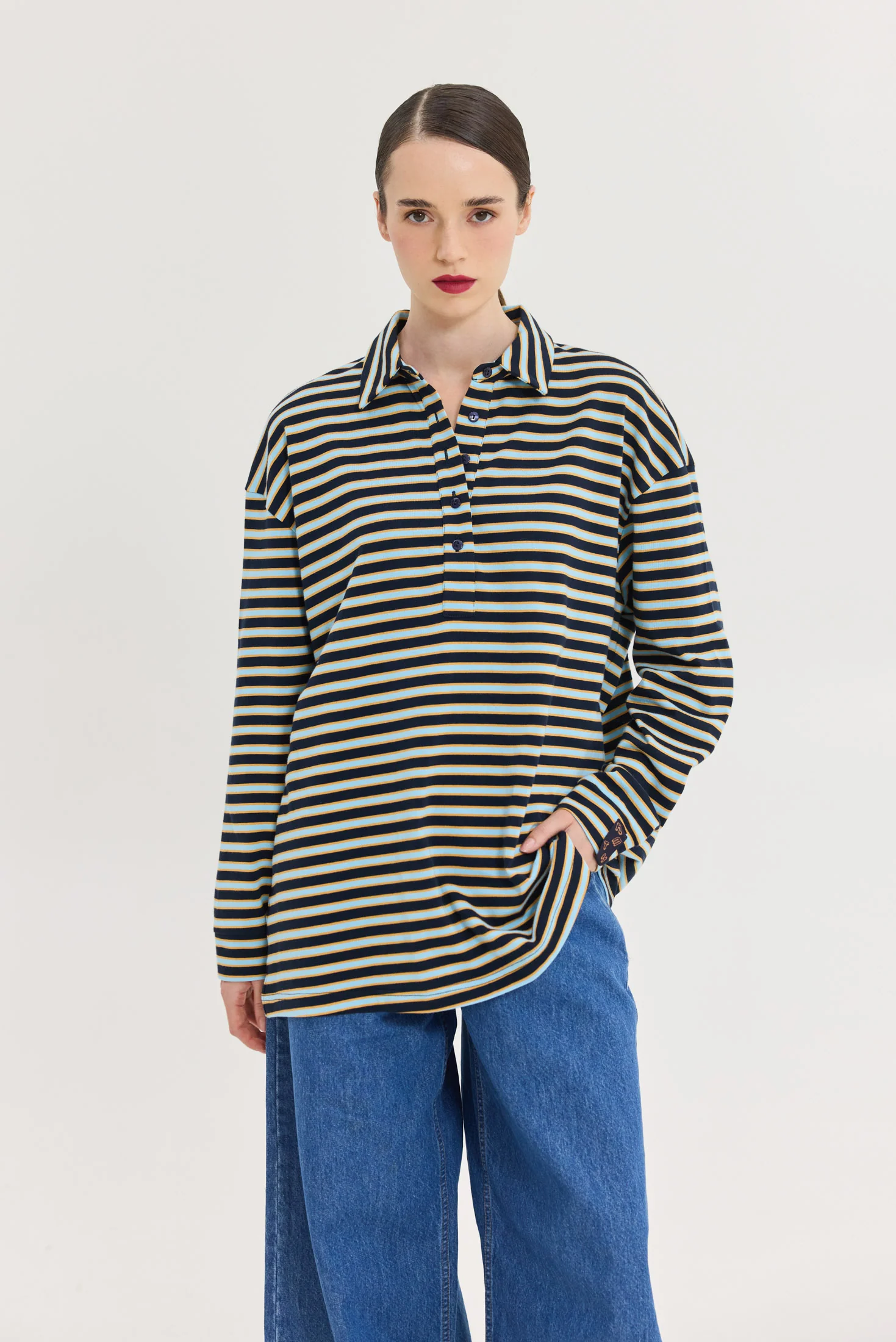 hemithea22980_3000x SIdecar Sweatshirt - Dark blue stripes - Image 1