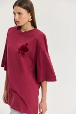 Sahara T-Shirt - Bordeaux - Image 3